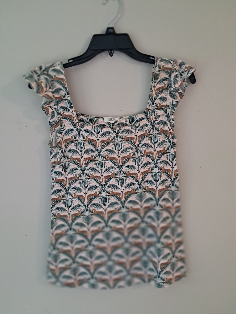 FatFace Square-Neck Printed Tank With Ferns And Leopards